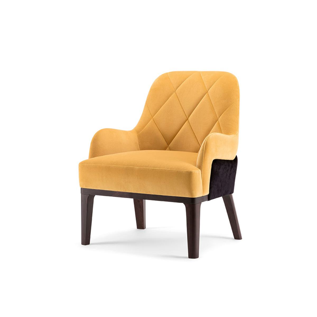 Dodie Lounge Chair For Furnishing Healthcare With Yellow Quilted Upholstery 3