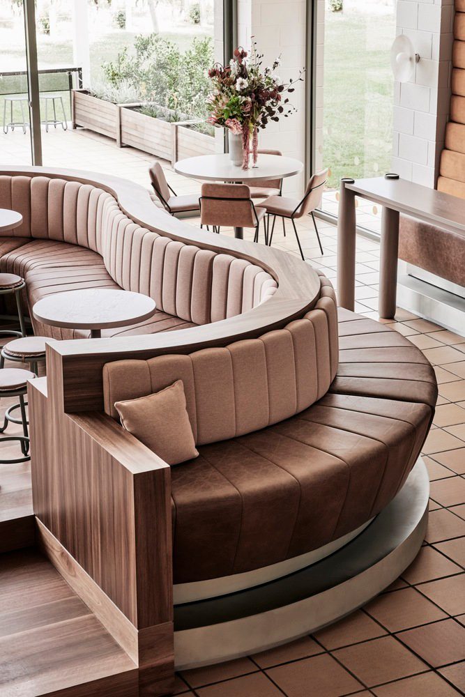 Fluted-Banquette-Seating-Finger-Flutes-Chandon Vineyard 0910 Fluted-Banquette-Seating-Finger-Flutes-Chandon Vineyard 0910