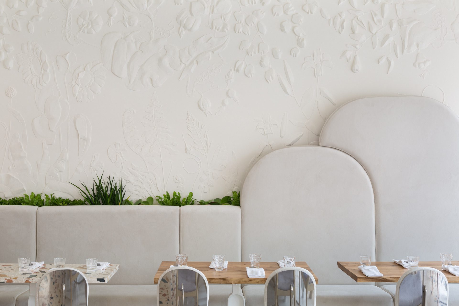 Fluted Banquette Seating Finger Flutes-Margarita Bistro Fluted Banquette Seating Finger Flutes-Margarita Bistro