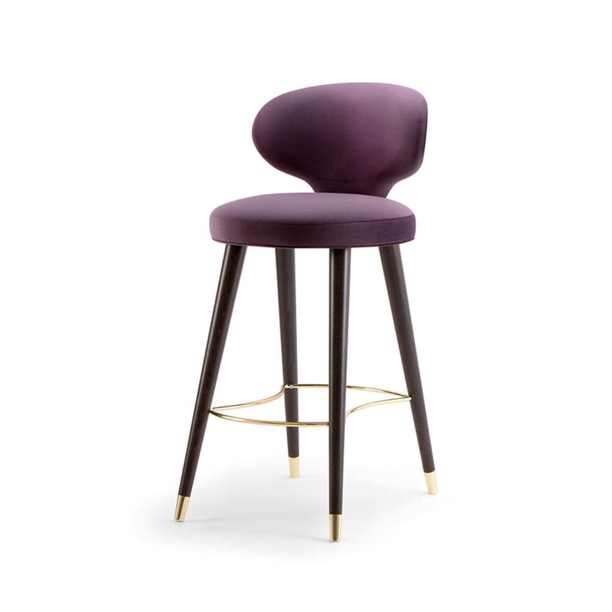 Sylvia Bar Stool Purple Upholstery And Wooden Legs Hotel Furniture By Insideoutcontracts