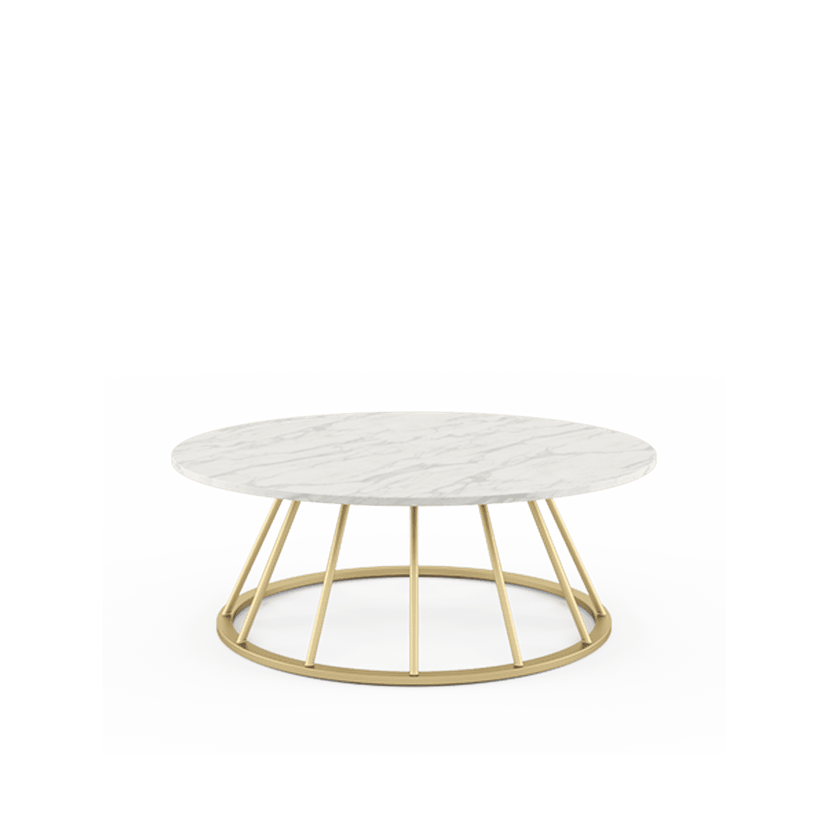 Web Spoke Table Coffee Marble Brass 1200