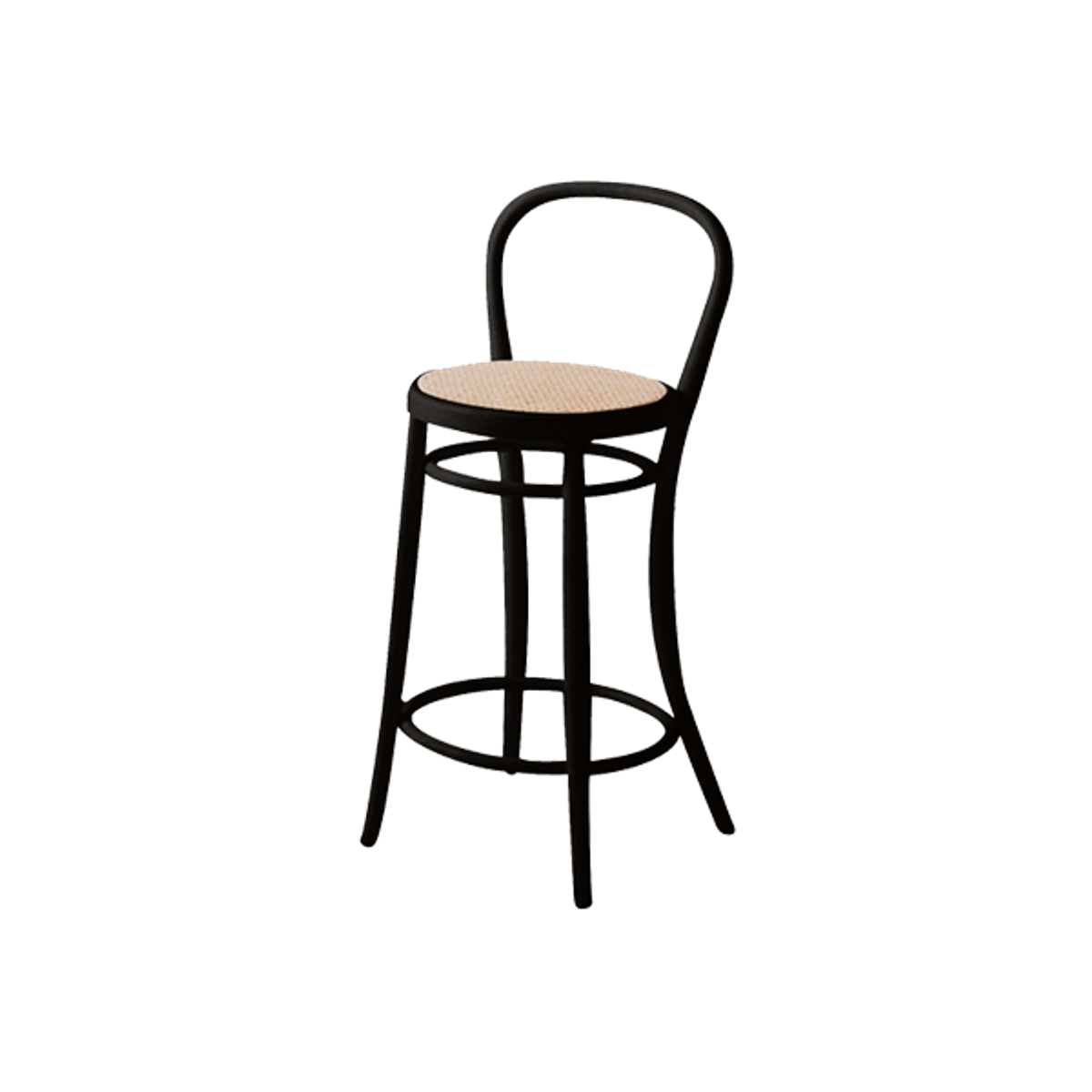 Web Bentwood Maurice Stool With Back And Cane Seat For Bars And Cafes